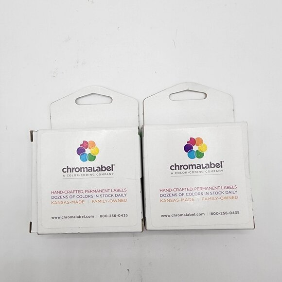 2 Pack ChromaLabel 1/2" Inch Round Green Dot Stickers, 1000 per Dispenser - Picture 1 of 10